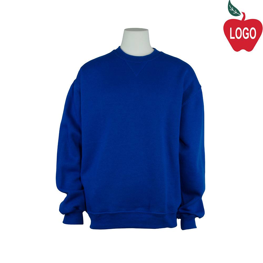 Embroidered Royal Blue Crew-neck Sweatshirt #998