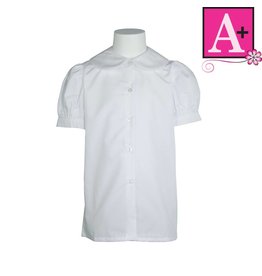 School Apparel White Short Sleeve Peter Pan Blouse #9361