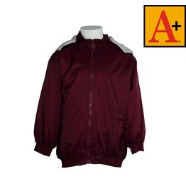 School Apparel Wine Nylon Hooded Jacket #6225