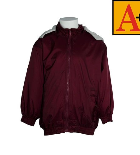 School Apparel A+ Wine Nylon Hooded Jacket #6225