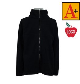 Embroidered Black Full Zip Fleece Jacket #6202