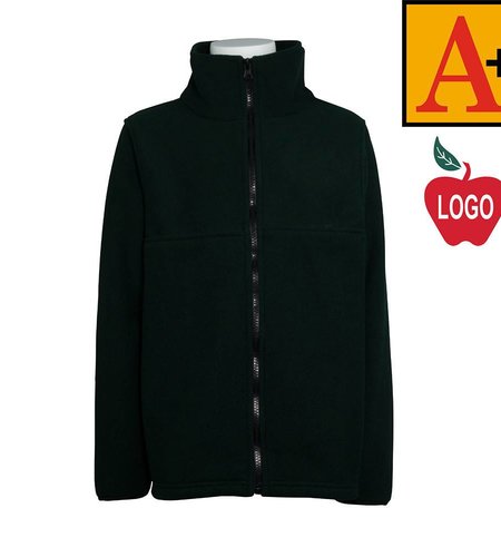 Embroidered Green Full Zip Fleece Jacket #6202-1833-Grade K-4