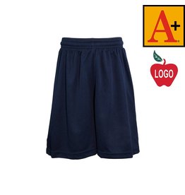 Heat Press Navy Blue Mesh Athletic Shorts #6212-1806-Grade 6-8