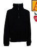 School Apparel Adult Large Black Half Zip Fleece Jacket #6235