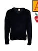 Embroidered Navy Blue Fine Gauge Pullover Sweater #6432