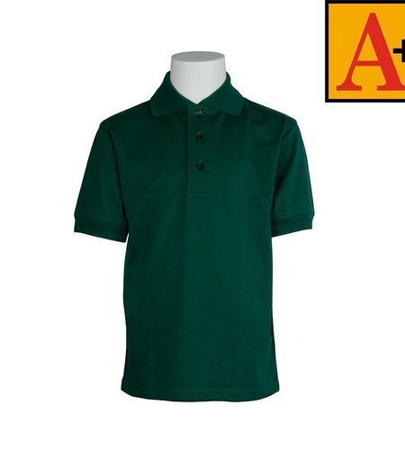 School Apparel Green Short Sleeve Jersey Polo #8320-00