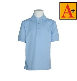 School Apparel Light Blue Short Sleeve Jersey Polo #8320-00