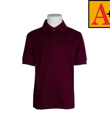 School Apparel Wine Short Sleeve Jersey Polo #8320-00