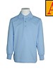 School Apparel Light Blue Long Sleeve Jersey Polo #8326-00