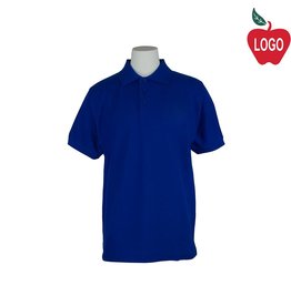 Embroidered Royal Blue Short Sleeve Pique Polo #8747