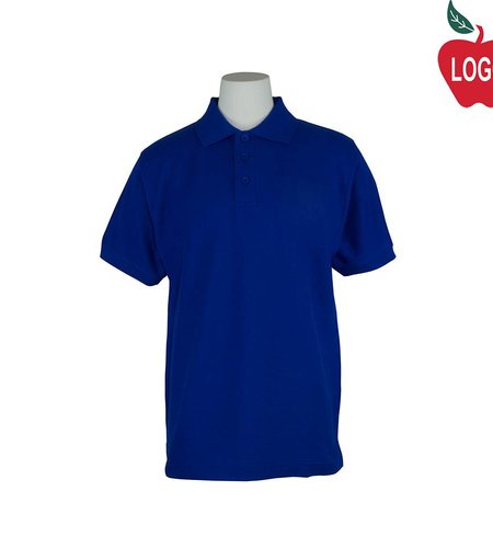 Embroidered Royal Blue Short Sleeve Pique Polo #8747