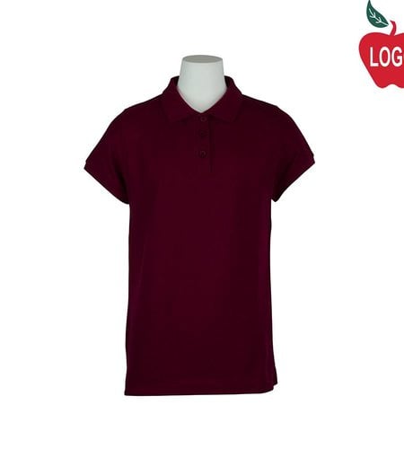 Embroidered Wine Short Sleeve Pique Polo #U543