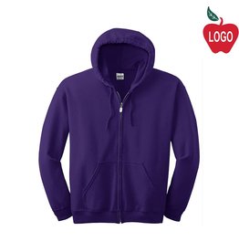 Gildan Purple Full Zip Hood Sweatshirt #18600