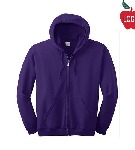 Heat Press Purple Full Zip Hood Sweatshirt #18600