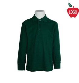 Heat Press Green Long Sleeve Pique Polo #8748-1850