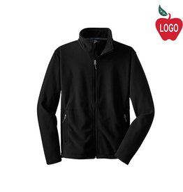 Embroidered Black Full Zip Fleece Jacket #F217