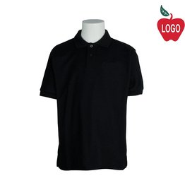 Embroidered Mens Black Short Sleeve Pique Polo #K500-1810