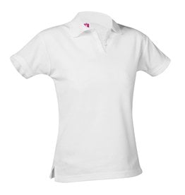 School Apparel White Short Sleeve Girl Fit Polo #9735-00