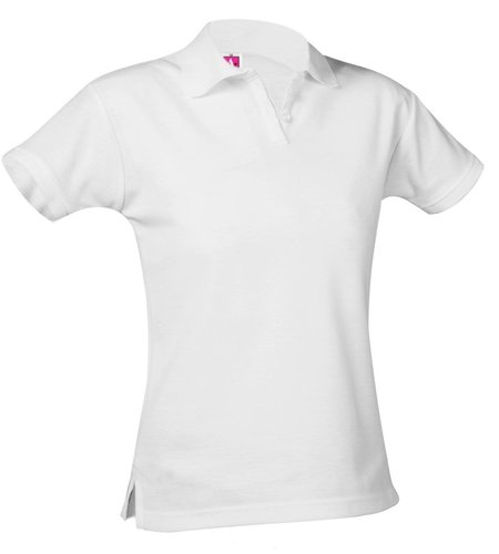 School Apparel White Short Sleeve Girl Fit Polo #9735-00