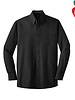 Embroidered Mens Black Long Sleeve Dress Shirt #W100-1810