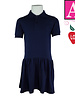 Embroidered Navy Blue Short Sleeve Knit Dress #9729