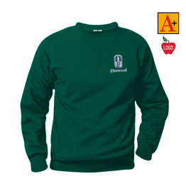 Embroidered Green Crew Sweatshirt #6254-1844