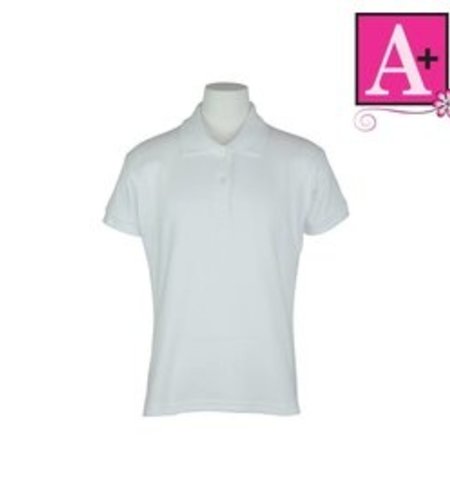 School Apparel White Short Sleeve Interlock Polo #9737-1801