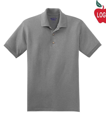 Embroidered Sport Grey Short Sleeve Polo #8761