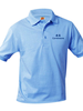 Embroidered Light Blue Jersey Knit Short Sleeve Shirt #8320-1802