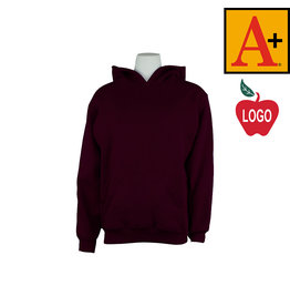 Embroidered Wine Hooded Pullover Sweatshirt #9289-1813