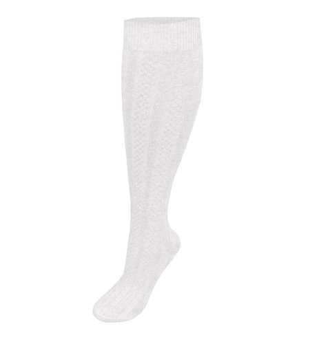 School Apparel Cable Knit Knee High Sock, White, 3 Pack #SC25