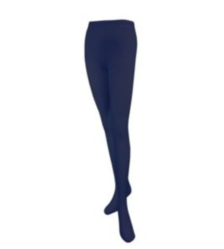 GIRLS FLAT KNIT RAYON TIGHTS, NAVY #SC35