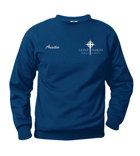 Embroidered Middle School Crewneck Sweatshirt #6254-1855 with Name