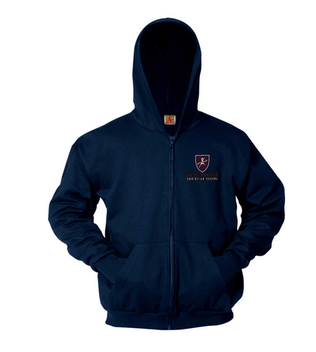 Embroidered Navy Hooded Sweatshirt #6247-1813