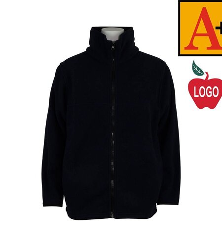 Embroidered ||Navy Blue Full Zip Fleece Jacket #6202-1846