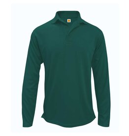 School Apparel |EM-8956|1844-EA2|LS DRI FIT POLO|PINEWOOD|GREEN|