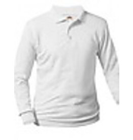 School Apparel |LS JERSEY POLO WITH LOGO|ENLIGHT|WHITE|
