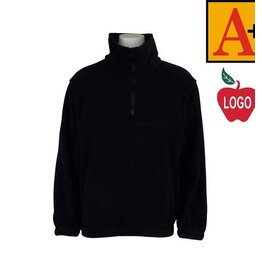 School Apparel Embroidered 6235 Navy Half Zip Fleece Jacket With Logo