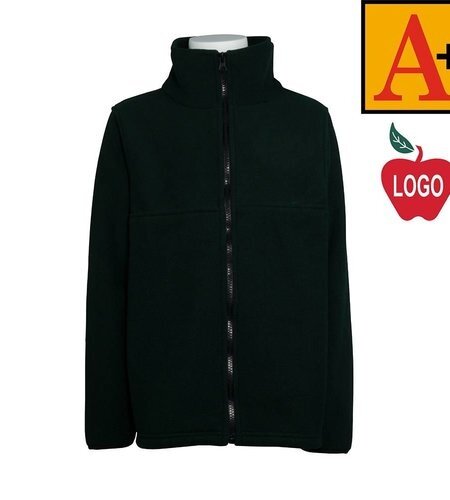 School Apparel Embroidered 6202 Green Full Zip Fleece Jacket With Logo (OPTIONAL)