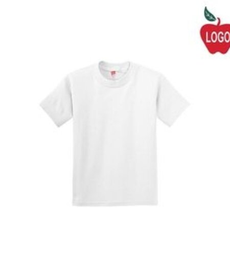 Heat Pressed 5450 White Tee Shirt With Logo