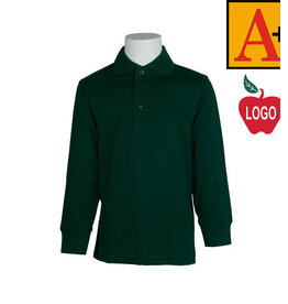 Embroidered 8326 Green LS Polo Shirt With Logo