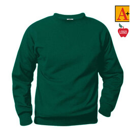 Embroidered 6254 Green Crew Sweatshirt With Logo