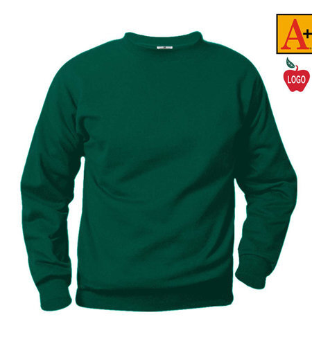 Embroidered 6254 Green Crew Sweatshirt With Logo