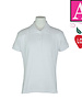 School Apparel Heat Pressed 9737 White Girls Fit SS Polo With Logo