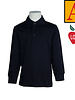 School Apparel Embroidered 8326 Dark Navy LS Jersey Polo Shirt With Logo