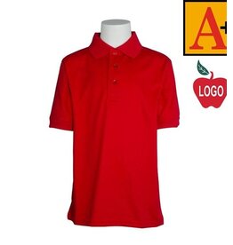 School Apparel Embroidered 8320 Red SS Polo Shirt With Logo