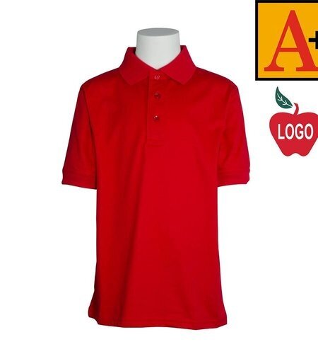 School Apparel Embroidered 8320 Red SS Polo Shirt With Logo