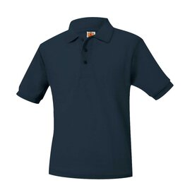 School Apparel Embroidered 8953 Dark Navy SS Dri Fit Polo Shirt With Logo
