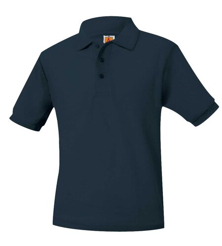 School Apparel Embroidered 8953 Navy SS Dri Fit Polo Shirt With Logo