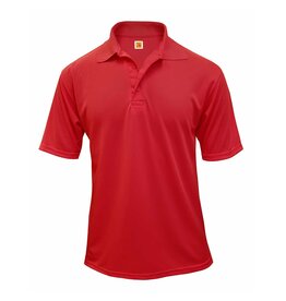 School Apparel Embroidered 8953 Red SS Dri Fit Polo Shirt With Logo